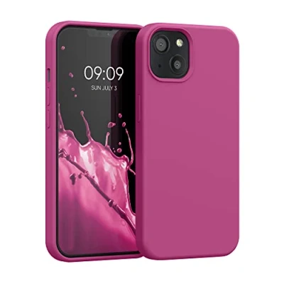 Afbeelding van kwmobile telefoonhoesje compatibel met Apple iPhone 13 hoesje Zachte case voor smartphone Back cover in frambozenroze