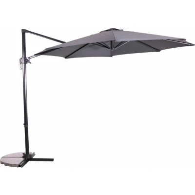 Afbeelding van Les Libra zweefparasol grijs 3 m Stof