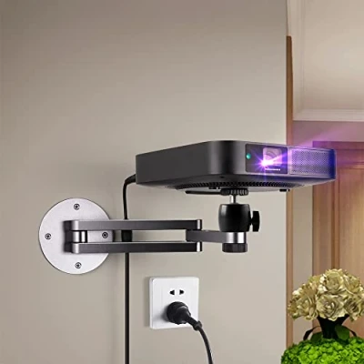Afbeelding van Opvouwbare projector wandmontage universele verstelbare plafond muur mount stand aluminium projectoren beugel (muurbevestiging)