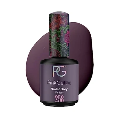 Afbeelding van Pink Gellac 258 Violet Grey Gellak 15ml Glanzende Grijze Gel Lak Nagellak Gelnagels Producten Nails