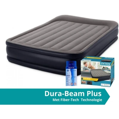 Afbeelding van Intex Pillow Rest Deluxe Luchtbed 2 Persoons Inclusief Ingebouwde Pomp en Repairset