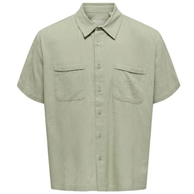 Afbeelding van Only &amp; Sons Onscharles Shirt Overhemd, Heren, Maat: Medium, Swamp