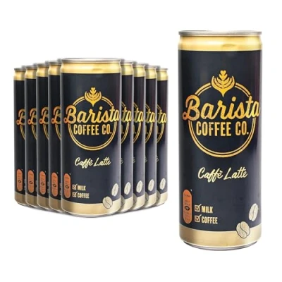 Afbeelding van Barista Coffee Co. Medium Roast Caffe Latte Iced Drink Tin Can 250 ml (Pack van 12)