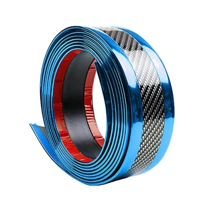Afbeelding van ETOPARS Auto Instaplijsten Protector Strips Koolstofvezel Blauw Bumper Guard Krasbescherming Sticker Trim Drempel Anti Kras 2.5m* 5cm