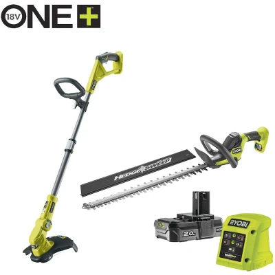 Afbeelding van Ryobi RY18LT18HTA 120 ONE+ 18V accu Heggenschaar en 30cm Grastrimmer combokit incl. 1x 2.0Ah 5133005619