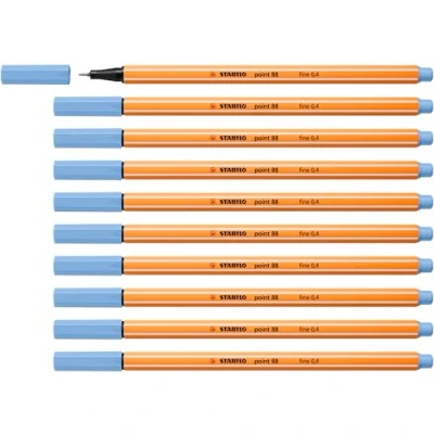 Afbeelding van STABILO point 88 Premium Fineliner Fine 0,4 mm Ijs Blauw Doos 10 stuks