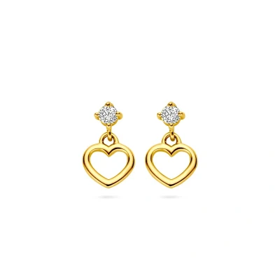 Afbeelding van Oorhangers Hartvormig met Zirkonia Elegant en Stralend Sieraad Perfect Cadeau
