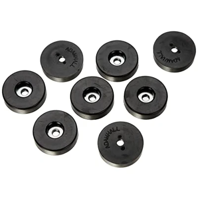 Afbeelding van Adam Hall Hardware 4906 M8 AH set van 8 rubberen voetjes 38 x 10 mm zwart in zak