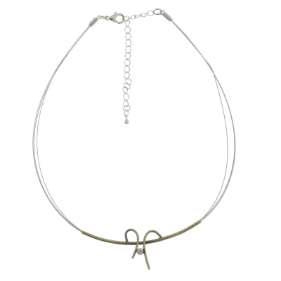 Afbeelding van Behave ketting dames abstract minimalistische goud en zilver kleur 40 cm