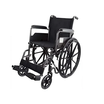 Afbeelding van Mobiclinic S220 Oopvouwbare rolstoel Snel ontkoppelbare wielen met een druk op de knop Premium Zitting 46cm Opklapbare voetsteun en armleuningen Remhendel Stevig Zwart