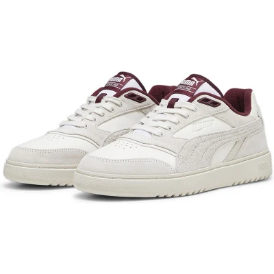 Afbeelding van Puma Doublecourt Utility Unisex Sneakers laag, Maat: 39, Warm white/dark jasper Leer/ synthetisch