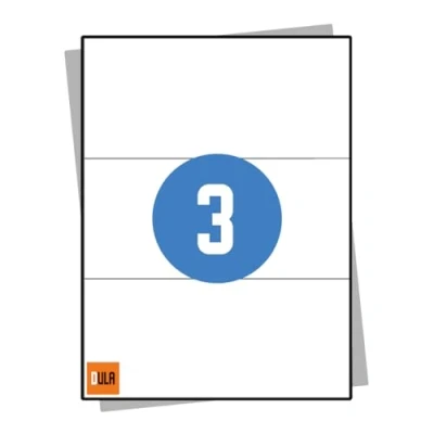 Afbeelding van DULA Etiketten Stickervellen A4 3 Stickers per vel 210 x 99 mm 100