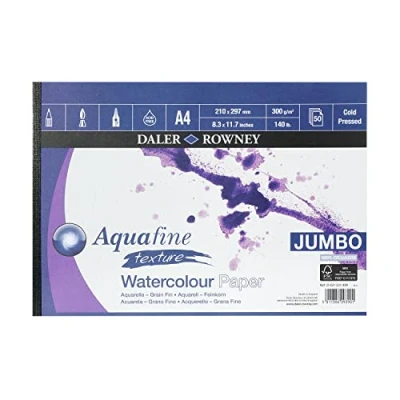 Afbeelding van Daler Rowney Jumbo Aquafine Geweven Sketchbook 300gsm 50 pagina&#039;s A4 Landschap Made in England