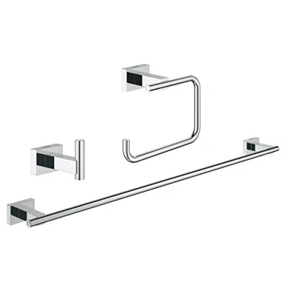 Afbeelding van Grohe Essentials Cube accessoireset 3 in 1 haak/rol/hdoekh. chr.