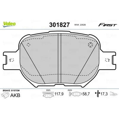 Afbeelding van Valeo Remblokset 301827