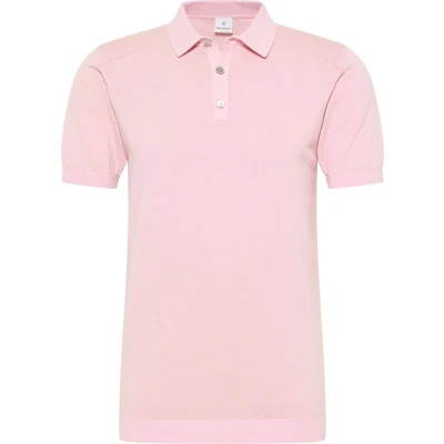 Afbeelding van Blue Industry Knitted Poloshirt Roze maat L heren met Modern fit Pasvorm Katoen Suitable Herenkleding