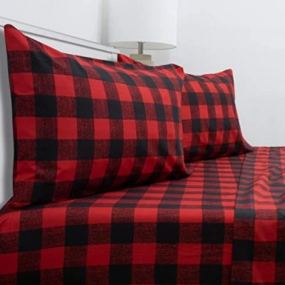 Afbeelding van Sweet Home Collection 1800 draadtelling zachte Egyptische kwaliteit geborsteld microvezel hypoallergeen luxe beddengoed set met plat hoeslaken, 2 kussenslopen, volledige buffelruit bordeaux