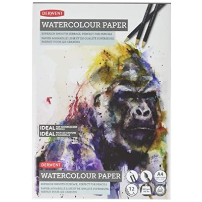 Afbeelding van Derwent A3 aquarelpapierblok, 12 vellen, wit, zuurvrij papier, 300 g/m² A4 meerkleurig