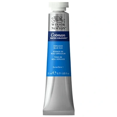 Afbeelding van Winsor &amp; Newton 0308139 Cotman aquarelverf, uitstekende transparantie, kleursterkte, tintsterkte en goede schildereigenschappen 21ml Tube, Cerulean Blue Hue