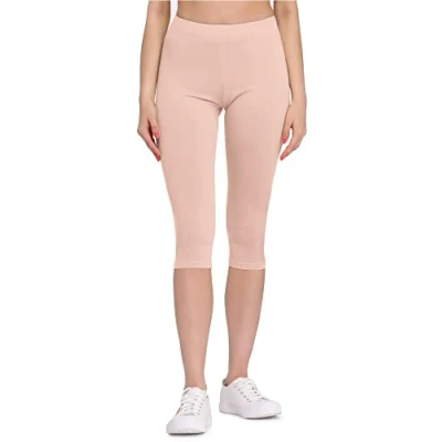 Afbeelding van Bellivalini BLV BLV50 148 LE Dames Capri Leggings Sport Vrijetijdsbroek 3/4 Lengte Viscose Sporbroek Yogabroek Poederroze S