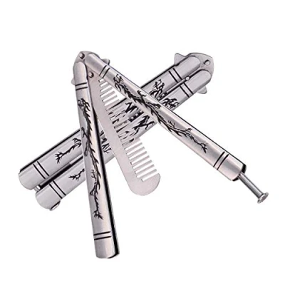 Afbeelding van XBC Tech 1Pcs Dragon Totem Rvs Praktijk Vlinder Mes Trainer en Kam
