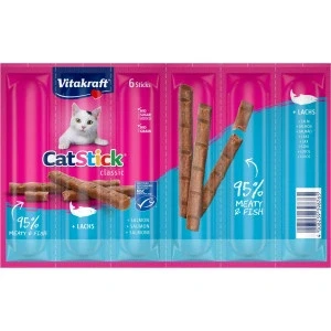 Afbeelding van Vitakraft Catstick Classic met zalm kattensnack 2 x 6 sticks