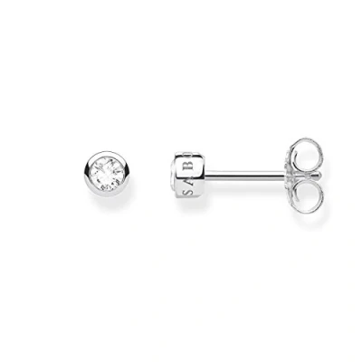 Afbeelding van Thomas Sabo H1963 051 14 Oorstekers voor dames, witte steen, 925 sterling zilver