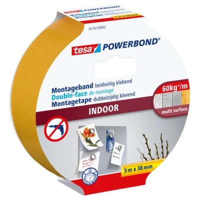 Afbeelding van Powerbond Tesa 55742 montagetape indoor 38mmx5m