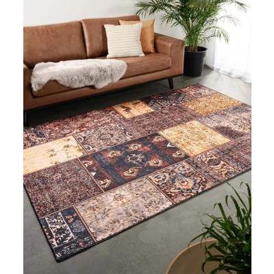 Afbeelding van Patchwork Tapijt/Vloerkleed Fade No.1 Goud/bruin 140x200 Cm