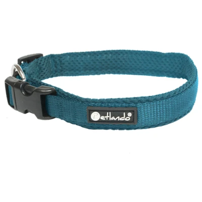 Afbeelding van Petlando Hondenhalsband Mesh Petrol Klikhalsband 50 55/4 cm