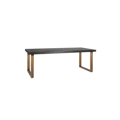 Afbeelding van Richmond Interiors Eettafel Blackbone brass 220 (Black rustic)