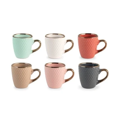 Afbeelding van H&amp;h set 6 tazze caff dots in colori assortiti cc 100