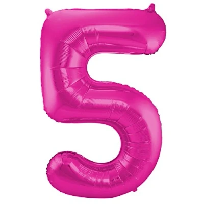 Afbeelding van Folat Folieballon Cijfer 5 Magenta 86 cm