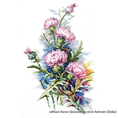 Afbeelding van Magic Needle 40 47 ZW Distel kruissteekset met telpatroon Zweigart Edition, katoen, meerkleurig, 14x23cm