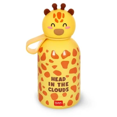 Afbeelding van Legami Thermosfles voor kinderen, Hot &amp; Cold BFF giraffe, van dubbelwandig 18/8 roestvrij staal met luchtdichte sluiting, houdt 12 uur warm en 24 koud, inhoud 310 ml