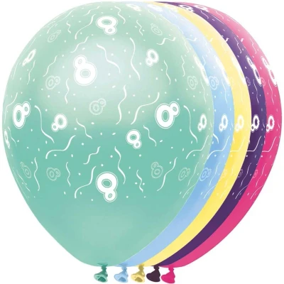 Afbeelding van 8 jaar feestballonnen ballon leeftijd 5 stuks