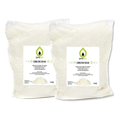 Afbeelding van Purespa Sojawas voor kaarsen 2KG in vlokken maken 100% natuurlijk en biologisch. PROMOTIE