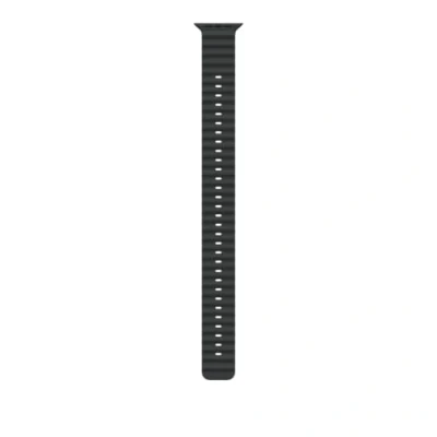 Afbeelding van Apple Watch Strap 49mm Natural Titanium Finish Black Ocean Band Extension (180 250mm)
