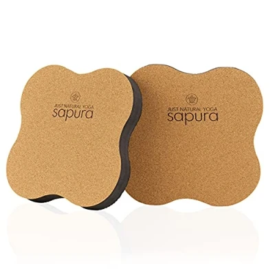 Afbeelding van SAPURA Yoga Kniepads, set van 2 stuks, kurk, kniekussen, kniebeschermers, duurzaam, ontlasting voor knieën en ellebogen