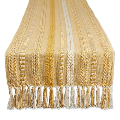 Afbeelding van DII Tafelloper collectie, katoen, honinggoud, 15x72 (15x77, inclusief franje)