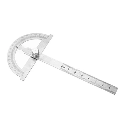 Afbeelding van Professionele goniometer liniaal roestvrij stalen gradenboog, 0 180 graden 15 cm hoekzoeker meter liniaal, arm hoekmeter gradenboog (80 / 120 mm)