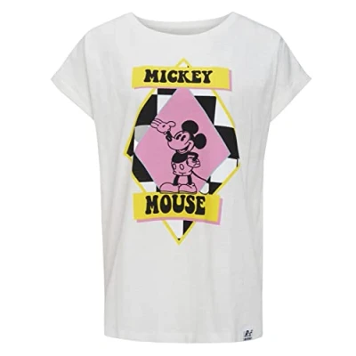 Afbeelding van Re:Covered Mickey Mouse Tshirt print, Dames, Maat: Large, Ecru