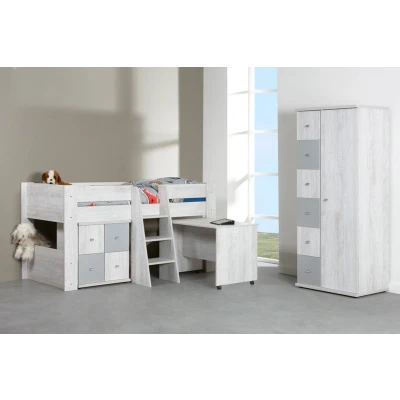 Afbeelding van Beter Bed Basic Hoogslaper Lagoon 90 x 200 cm licht eiken