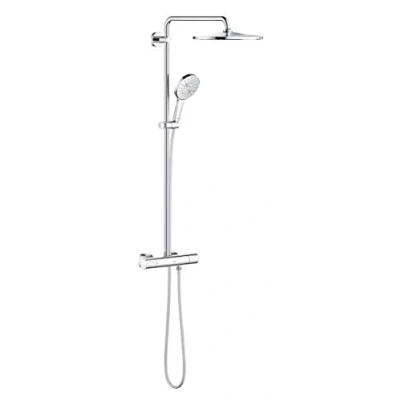 Afbeelding van GROHE Rainshower Smartactive 310 douchesysteem met thermostaatbatterij (wandmontage, in hoogte verstelbaar, verbrandingsbeveiliging, veiligheidsslot bij 38 C), chroom, 26647000