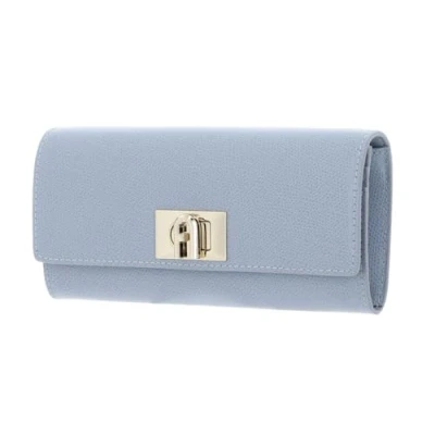 Afbeelding van FURLA Leren Portemonnee 1927 Continental Wallet Nuvola Lichtblauw