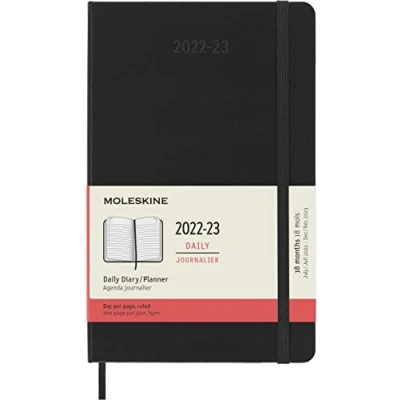 Afbeelding van Moleskine 18 Maanden Agenda 2022/23 Dagelijks Large Harde Kaft Zwart