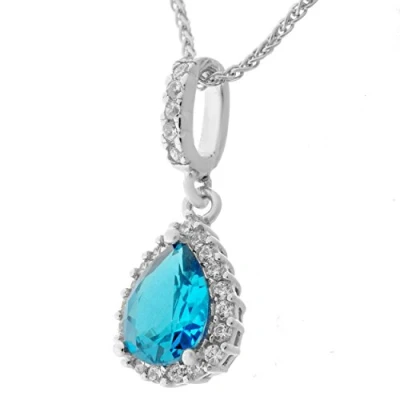 Afbeelding van Orphelia ZH 7226/BT/1 CHAIN WITH PENDANT AND COLORED DROP ZIRCONIUM 925 silver cubic zirkonia 45 cm