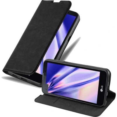 Afbeelding van Cadorabo Hoesje geschikt voor LG X SCREEN in ZWARTE NACHT Beschermhoes Case magnetische sluiting Cover