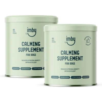Afbeelding van Imby “Kalmerend Honden Supplement 2 Potten Anti Stress Hondensnacks Kalmeringsmiddel hond Kalmerende hondensnoepjes vuurwerk Hondenvoeding 180 Hondenkoekjes