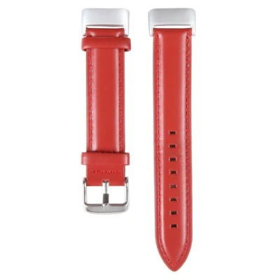 Afbeelding van Fitbit Charge 5 &amp; 6 bandje Echt leer Rood Horlogebandje